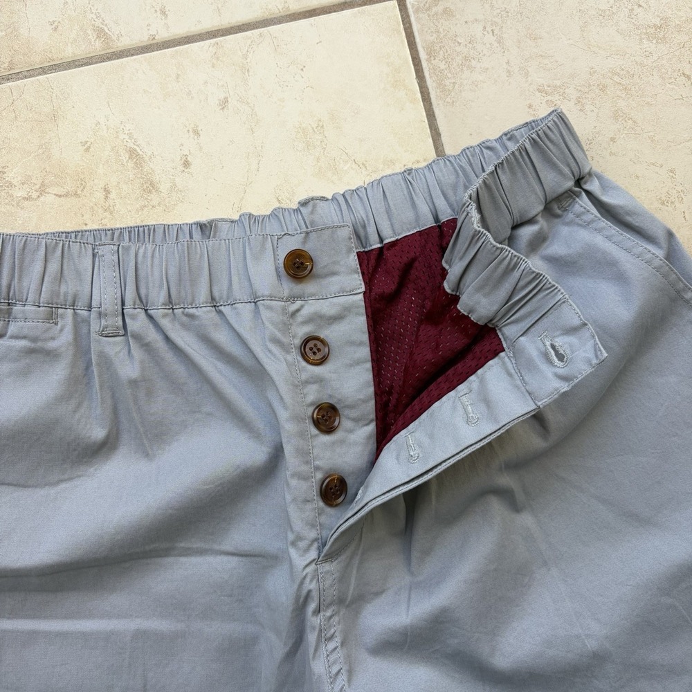 Woof Clothing Shorts Mens Medium Gray Commando Mesh Lined Button Fly Chino Flex - Picture 2 of 8